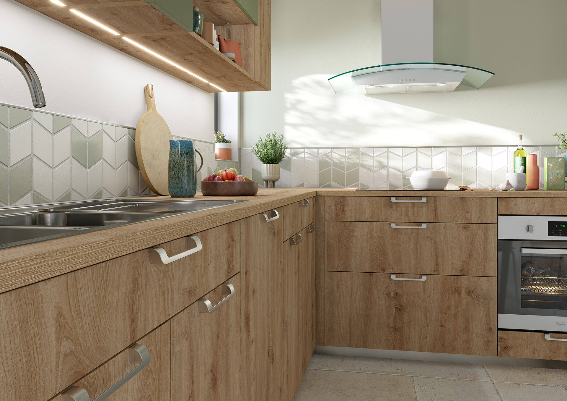 Luxury modern kitchen with central island, pendant lighting, and floor-to-ceiling cabinetry — custom kitchen design and manufacturing by Dervano Studio.